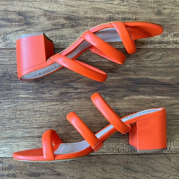 SCHUTZ Olly Block Heel Sandal in Bright Orange Size 10.5 New in Box NIB - Picture 4 of 14